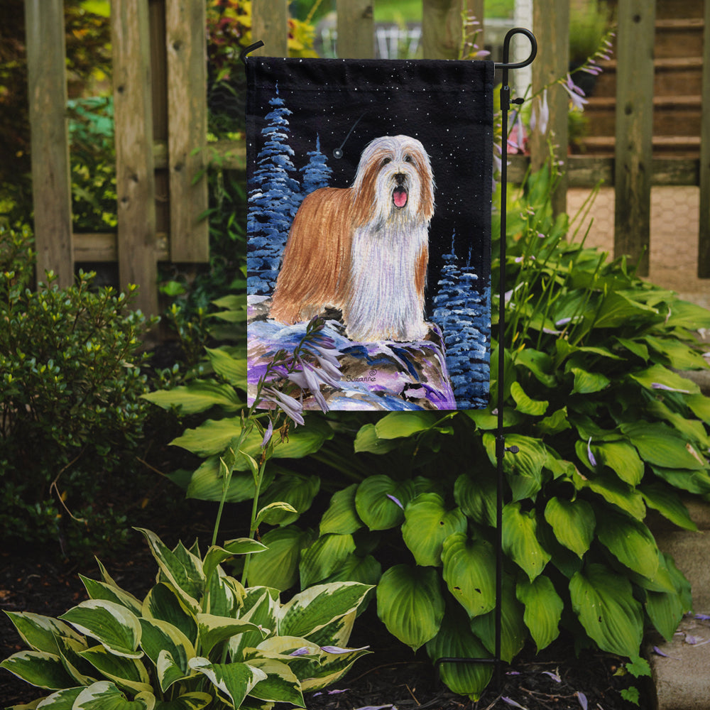 Starry Night Bearded Collie Garden Flag Mailbox Decorative Yard Banner Outside Patio Artwork for Flower Beds, Garden Size, Multicolor