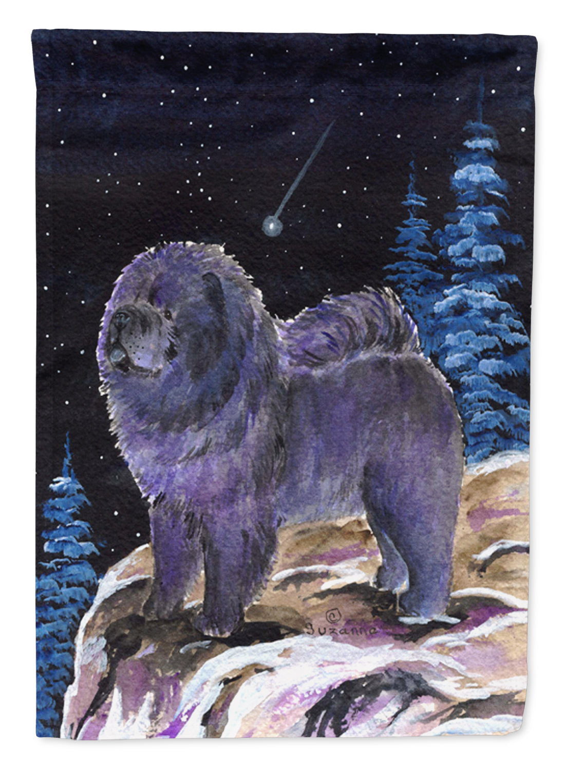 Starry Night Chow Chow Garden Flag Mailbox Decorative Yard Banner Outside Patio Artwork for Flower Beds, Garden Size, Multicolor