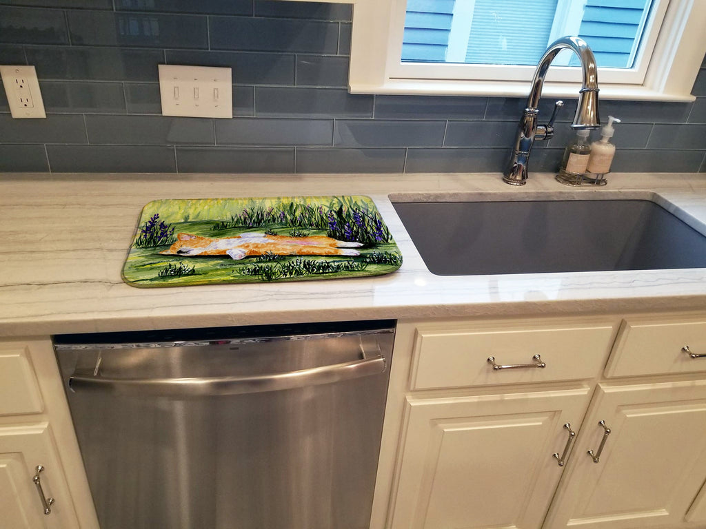 Corgi Dish Drying Mat Absorbent Dish Drying Mat Pad for Kitchen Counter Dish Drainer Mat for Countertop, 14 x 21", Multicolor