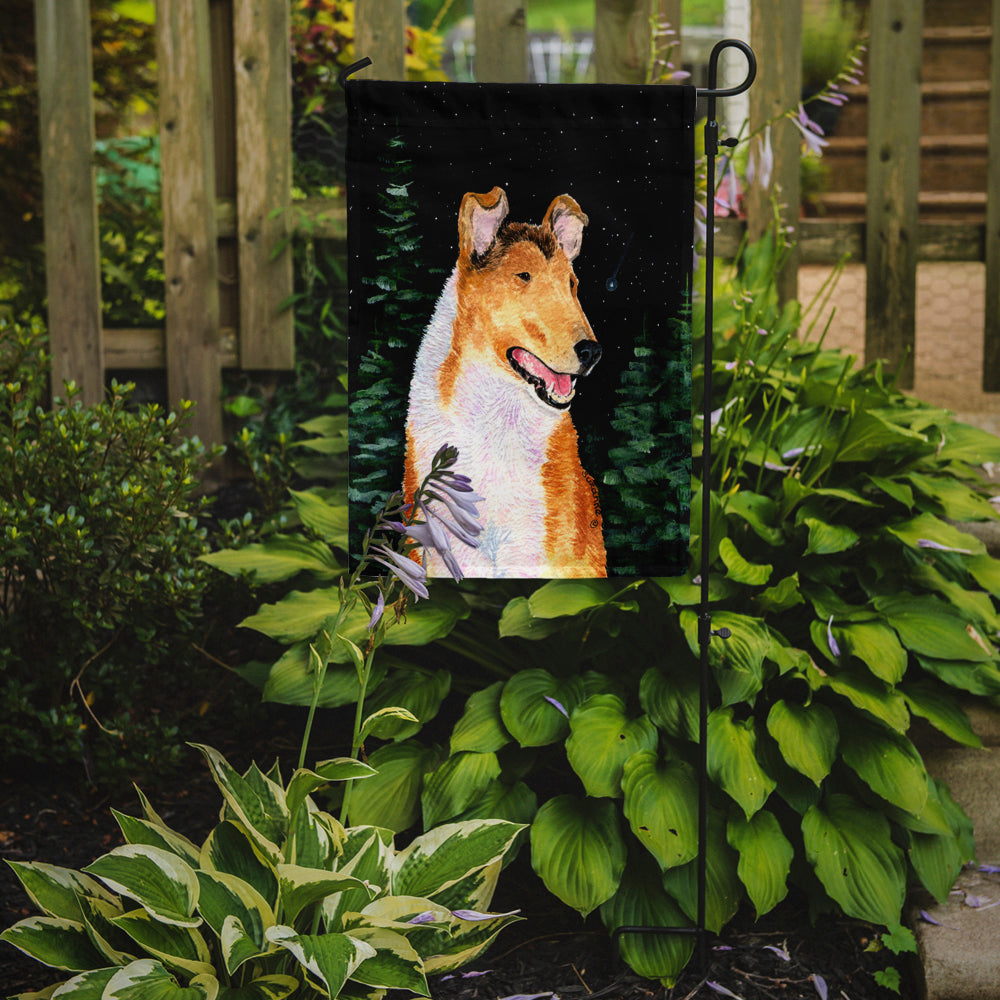 Starry Night Collie Smooth Garden Flag Mailbox Decorative Yard Banner Outside Patio Artwork for Flower Beds, Garden Size, Multicolor