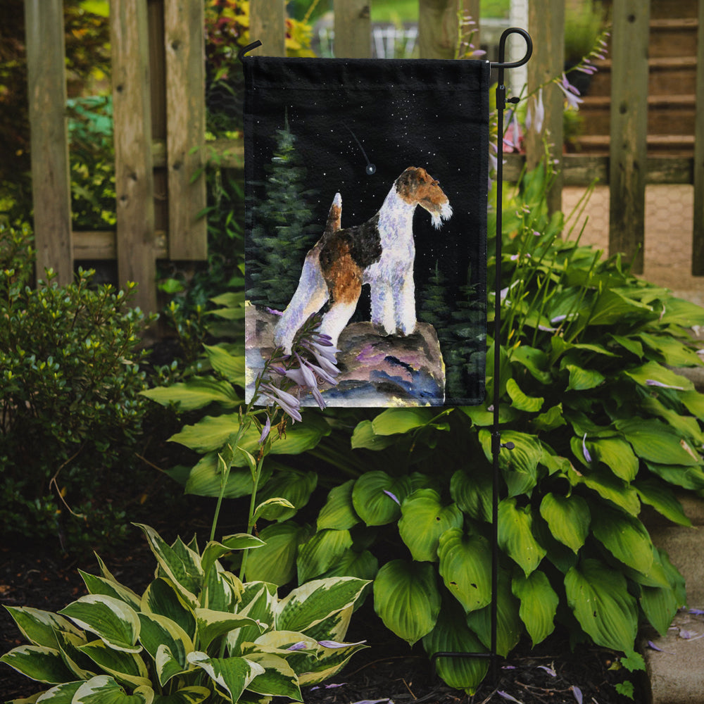 Starry Night Fox Terrier Garden Flag Mailbox Decorative Yard Banner Outside Patio Artwork for Flower Beds, Garden Size, Multicolor