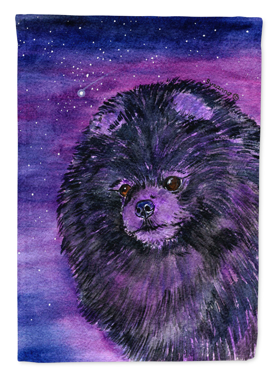 Starry Night Pomeranian Garden Flag Mailbox Decorative Yard Banner Outside Patio Artwork for Flower Beds, Garden Size, Multicolor