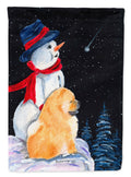 Snowman with Chow Chow Garden Flag Mailbox Decorative Yard Banner Outside Patio Artwork for Flower Beds, Garden Size, Multicolor