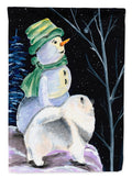 Snowman with Keeshond Garden Flag Mailbox Decorative Yard Banner Outside Patio Artwork for Flower Beds, Garden Size, Multicolor