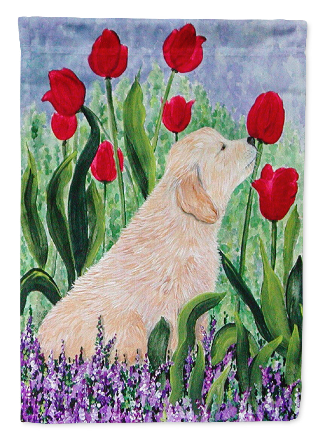 Golden Retriever Garden Flag Mailbox Decorative Yard Banner Outside Patio Artwork for Flower Beds, Garden Size, Multicolor