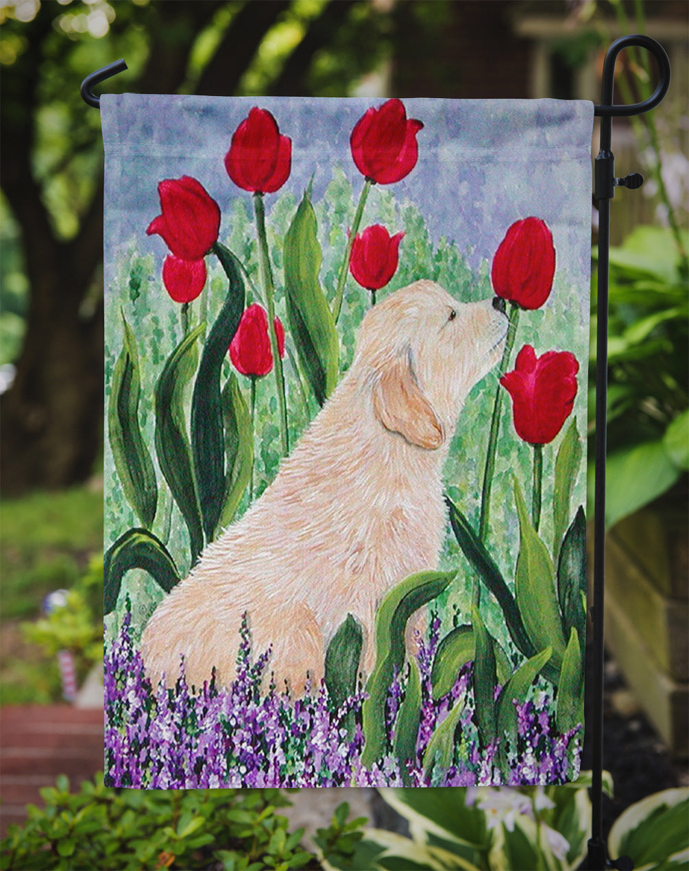 Golden Retriever Garden Flag Mailbox Decorative Yard Banner Outside Patio Artwork for Flower Beds, Garden Size, Multicolor