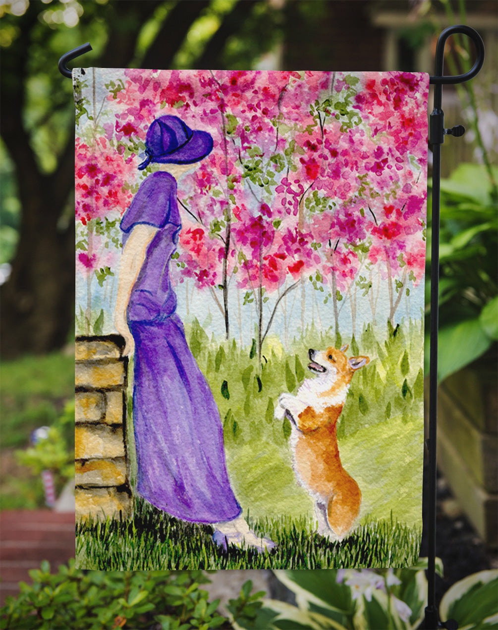 Corgi Garden Flag Mailbox Decorative Yard Banner Outside Patio Artwork for Flower Beds, Garden Size, Multicolor