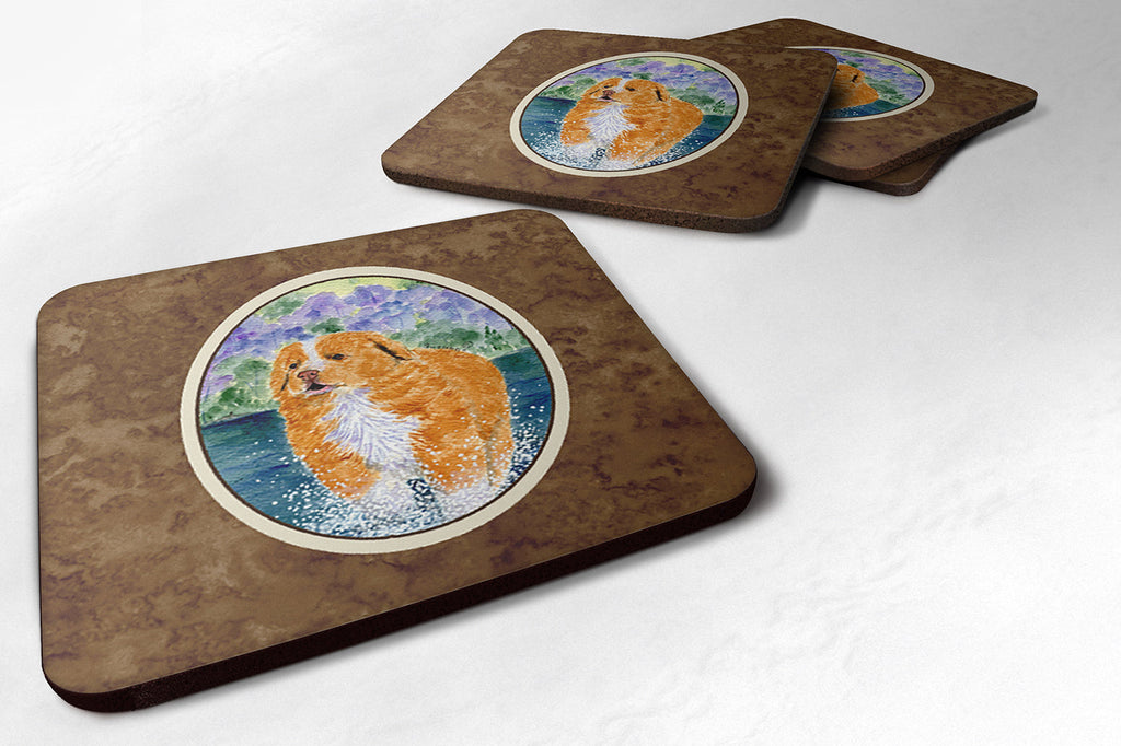 Nova Scotia Duck Toller Foam Coasters Set of 4 Cup Coasters for Indoor Outdoor, Tabletop Protection, Anti Slip, Mouse pad Material