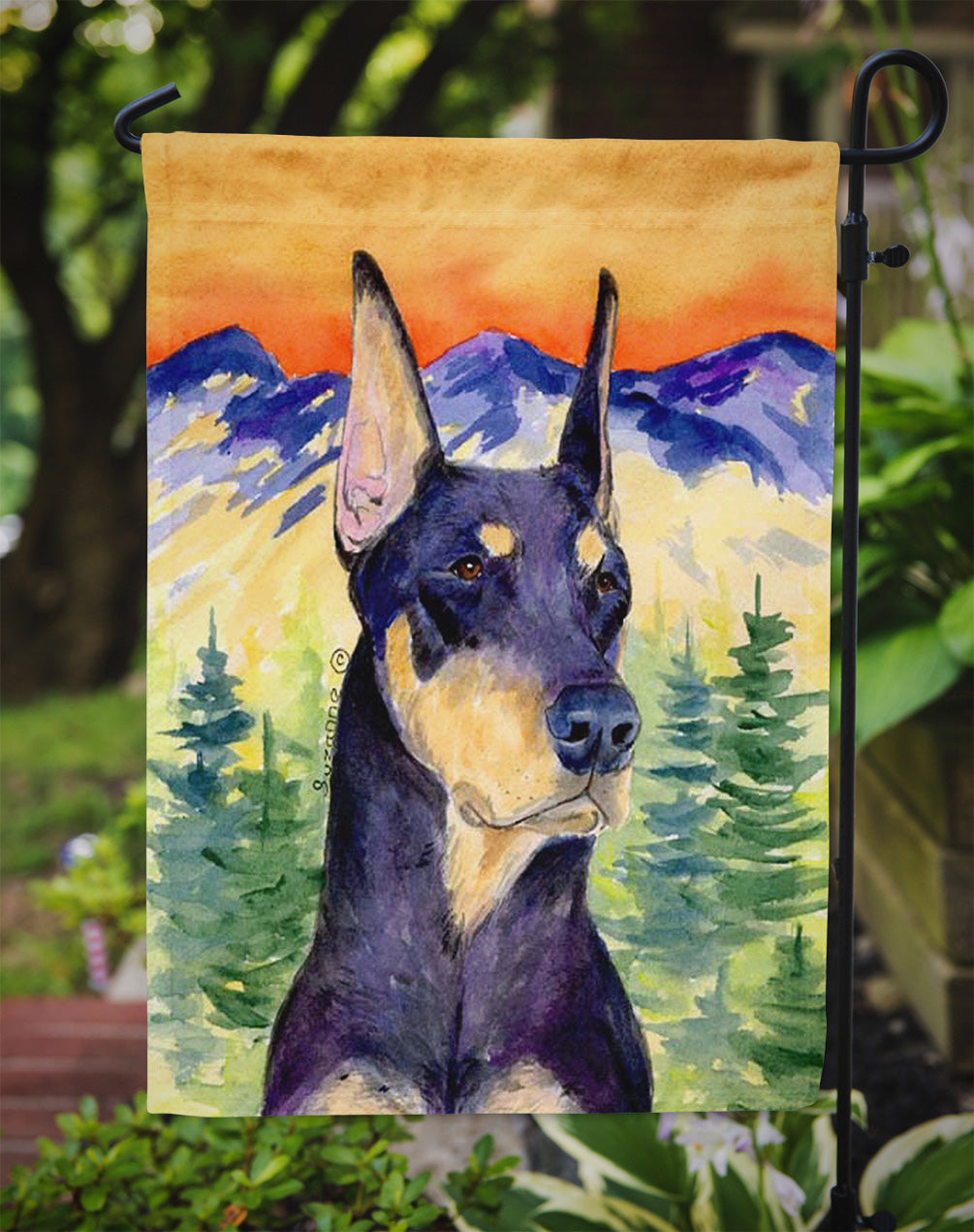 Doberman Garden Flag Mailbox Decorative Yard Banner Outside Patio Artwork for Flower Beds, Garden Size, Multicolor