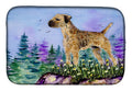 Border Terrier Dish Drying Mat Absorbent Dish Drying Mat Pad for Kitchen Counter Dish Drainer Mat for Countertop, 14 x 21", Multicolor
