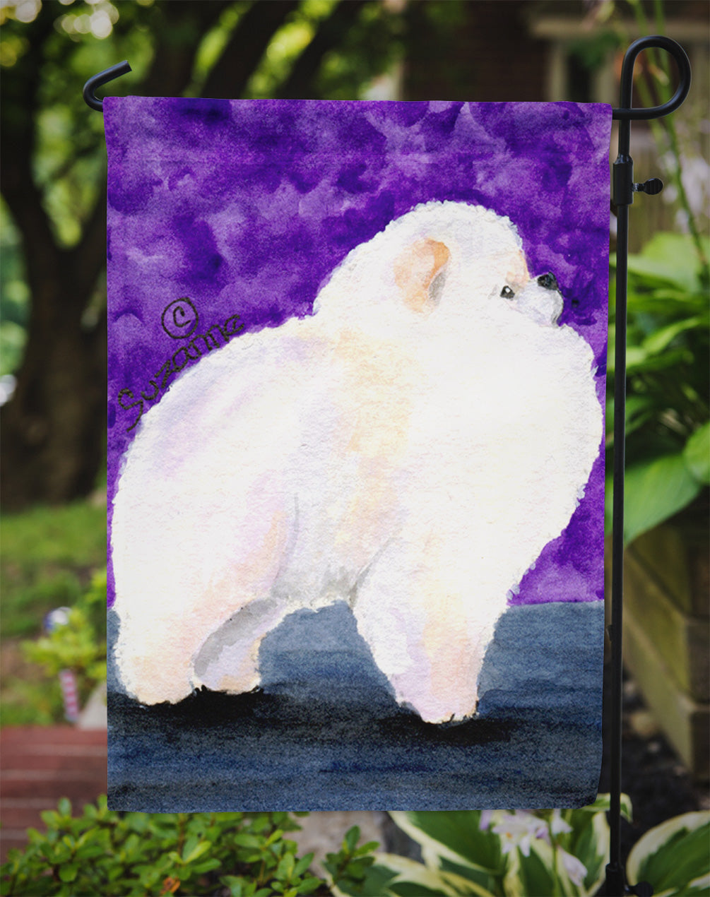 Pomeranian Garden Flag Mailbox Decorative Yard Banner Outside Patio Artwork for Flower Beds, Garden Size, Multicolor