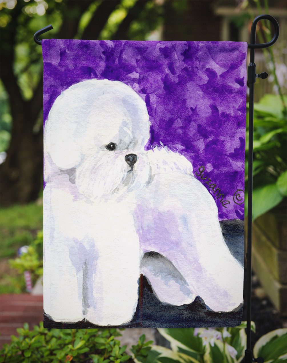 Bichon Frise Garden Flag Mailbox Decorative Yard Banner Outside Patio Artwork for Flower Beds, Garden Size, Multicolor