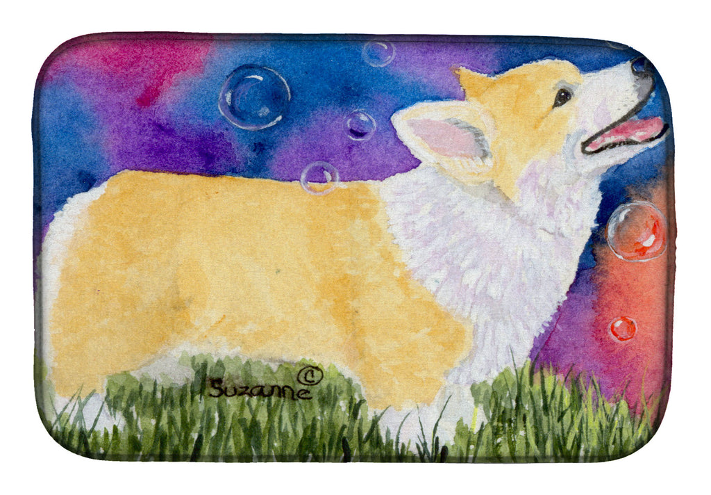 Corgi Dish Drying Mat Absorbent Dish Drying Mat Pad for Kitchen Counter Dish Drainer Mat for Countertop, 14 x 21", Multicolor