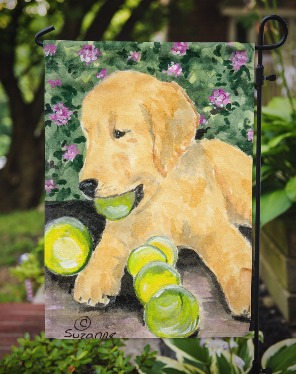 Golden Retriever Garden Flag Mailbox Decorative Yard Banner Outside Patio Artwork for Flower Beds, Garden Size, Multicolor
