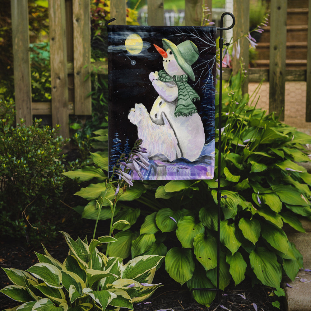 Snowman with Westie Garden Flag Mailbox Decorative Yard Banner Outside Patio Artwork for Flower Beds, Garden Size, Multicolor