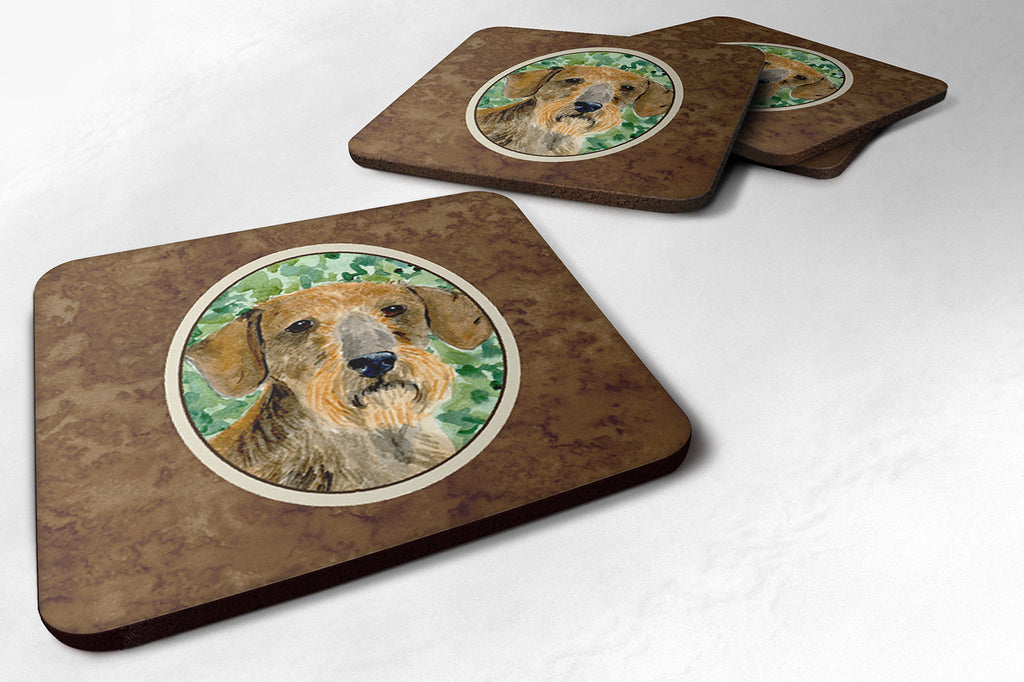 Dachshund Foam Coasters Set of 4 Cup Coasters for Indoor Outdoor, Tabletop Protection, Anti Slip, Mouse pad Material