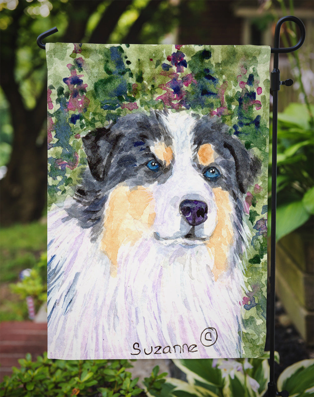 Australian Shepherd Garden Flag Mailbox Decorative Yard Banner Outside Patio Artwork for Flower Beds, Garden Size, Multicolor