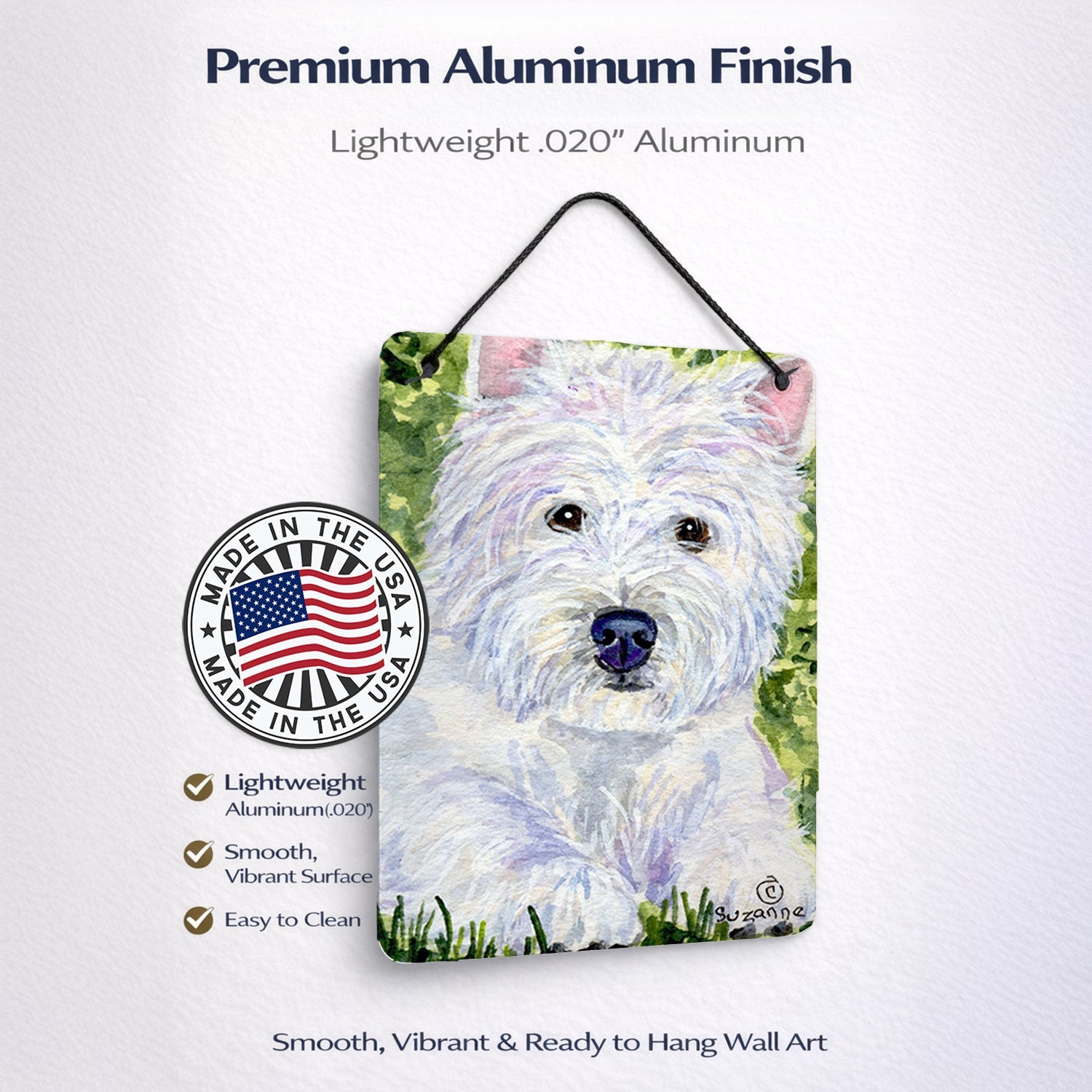 Westie Wall or Door Hanging Prints Aluminum Metal Sign Kitchen Wall Bar Bathroom Plaque Home Decor Front Door Plaque, 12x16, Multicolor
