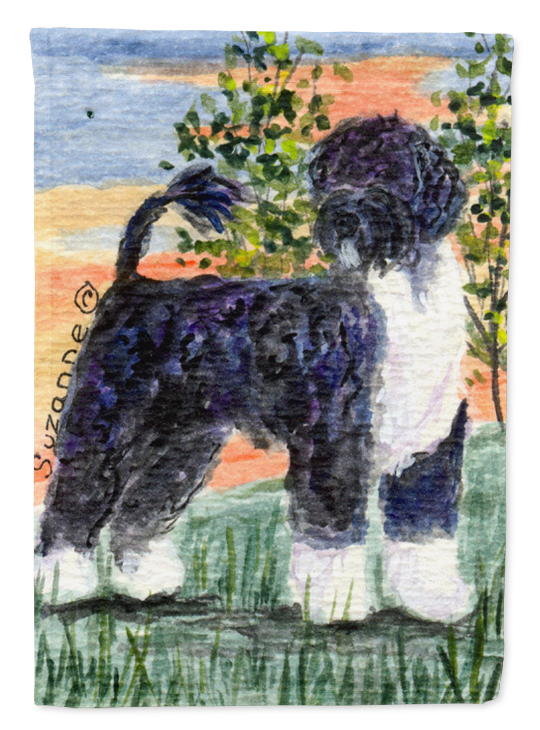 Portuguese Water Dog Garden Flag Mailbox Decorative Yard Banner Outside Patio Artwork for Flower Beds, Garden Size, Multicolor