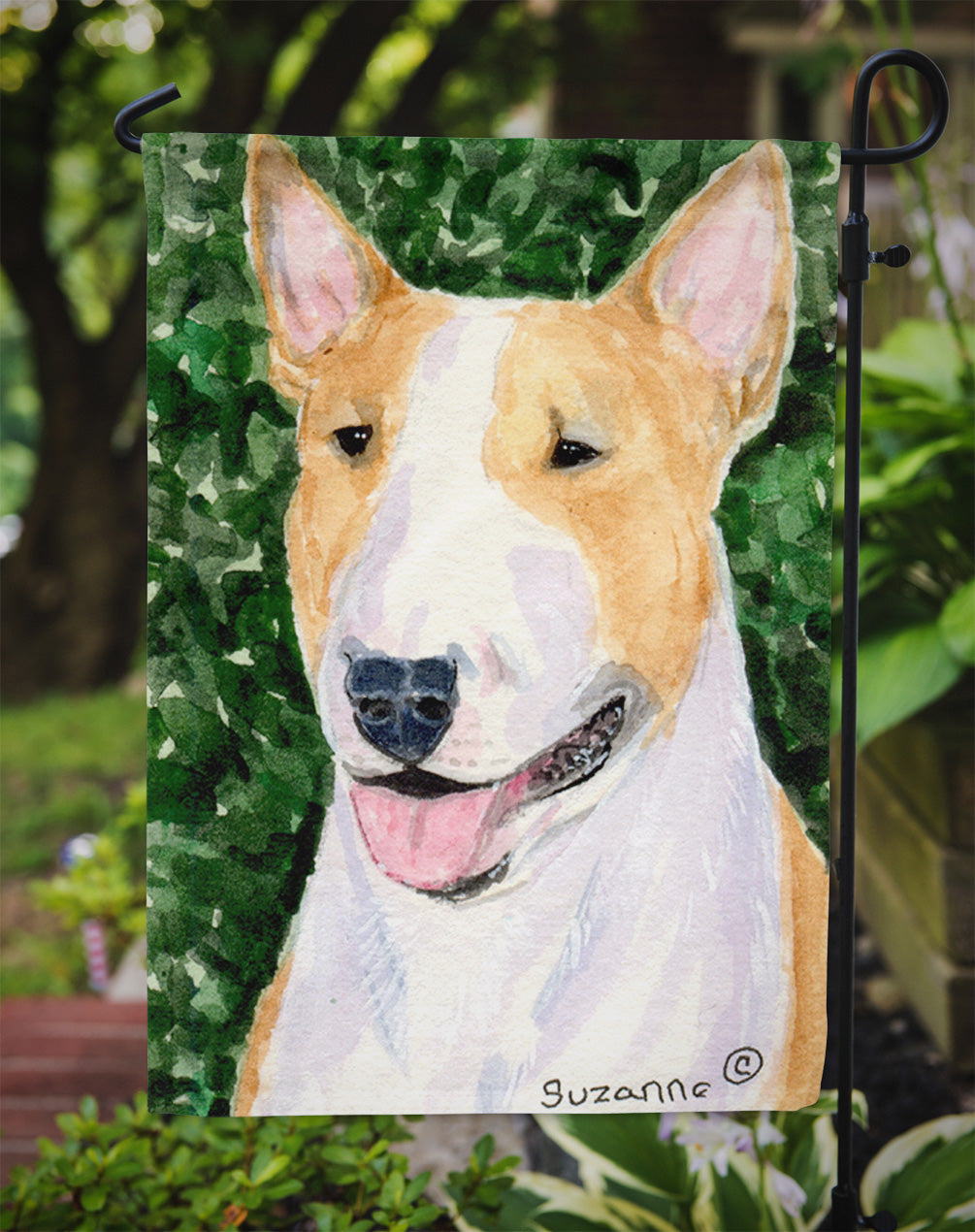 Bull Terrier Garden Flag Mailbox Decorative Yard Banner Outside Patio Artwork for Flower Beds, Garden Size, Multicolor