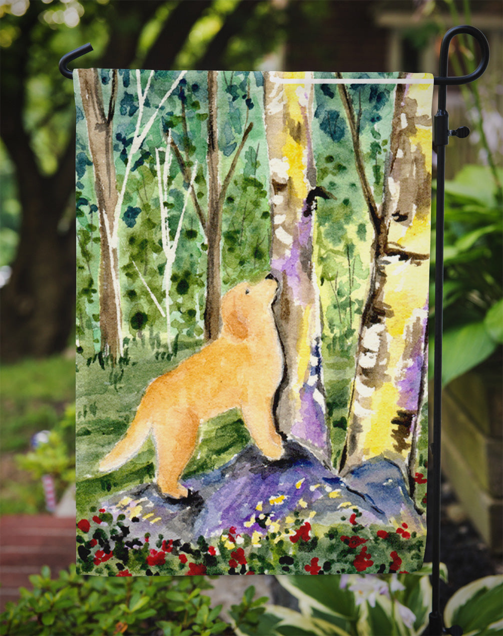 Golden Retriever Garden Flag Mailbox Decorative Yard Banner Outside Patio Artwork for Flower Beds, Garden Size, Multicolor