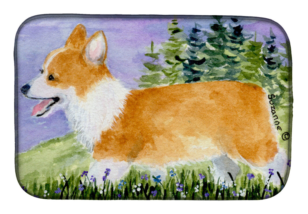 Corgi Dish Drying Mat Absorbent Dish Drying Mat Pad for Kitchen Counter Dish Drainer Mat for Countertop, 14 x 21", Multicolor