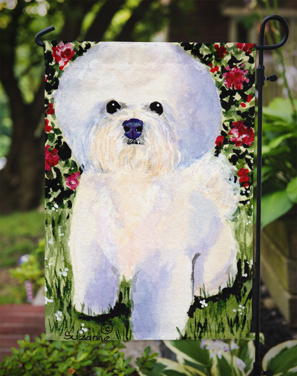 Bichon Frise Garden Flag Mailbox Decorative Yard Banner Outside Patio Artwork for Flower Beds, Garden Size, Multicolor