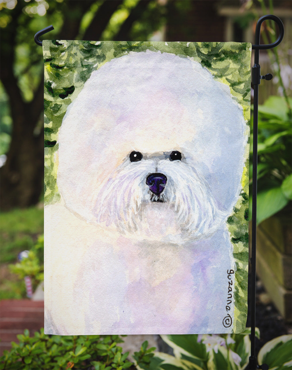 Bichon Frise Garden Flag Mailbox Decorative Yard Banner Outside Patio Artwork for Flower Beds, Garden Size, Multicolor