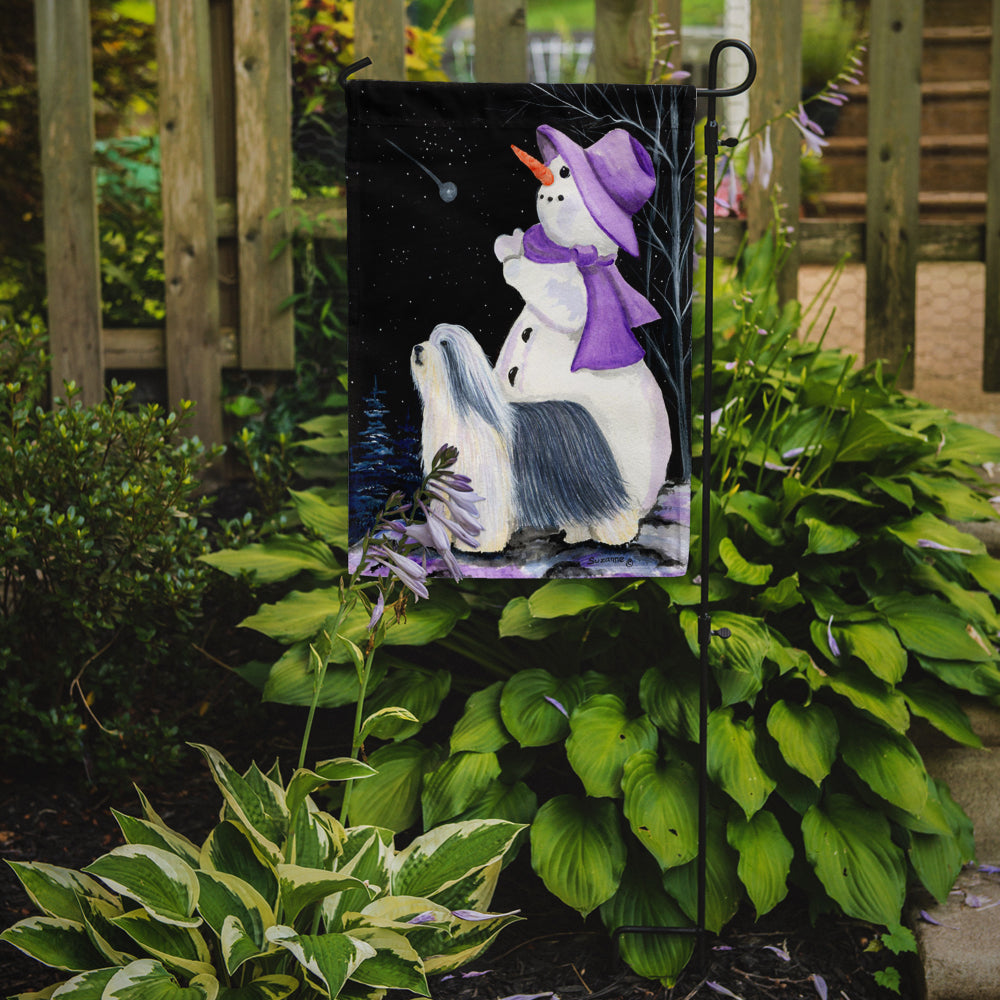 Snowman with Bearded Collie Garden Flag Mailbox Decorative Yard Banner Outside Patio Artwork for Flower Beds, Garden Size, Multicolor