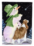 Snowman with English Springer Spaniel Garden Flag Mailbox Decorative Yard Banner Outside Patio Artwork for Flower Beds, Garden Size, Multicolor