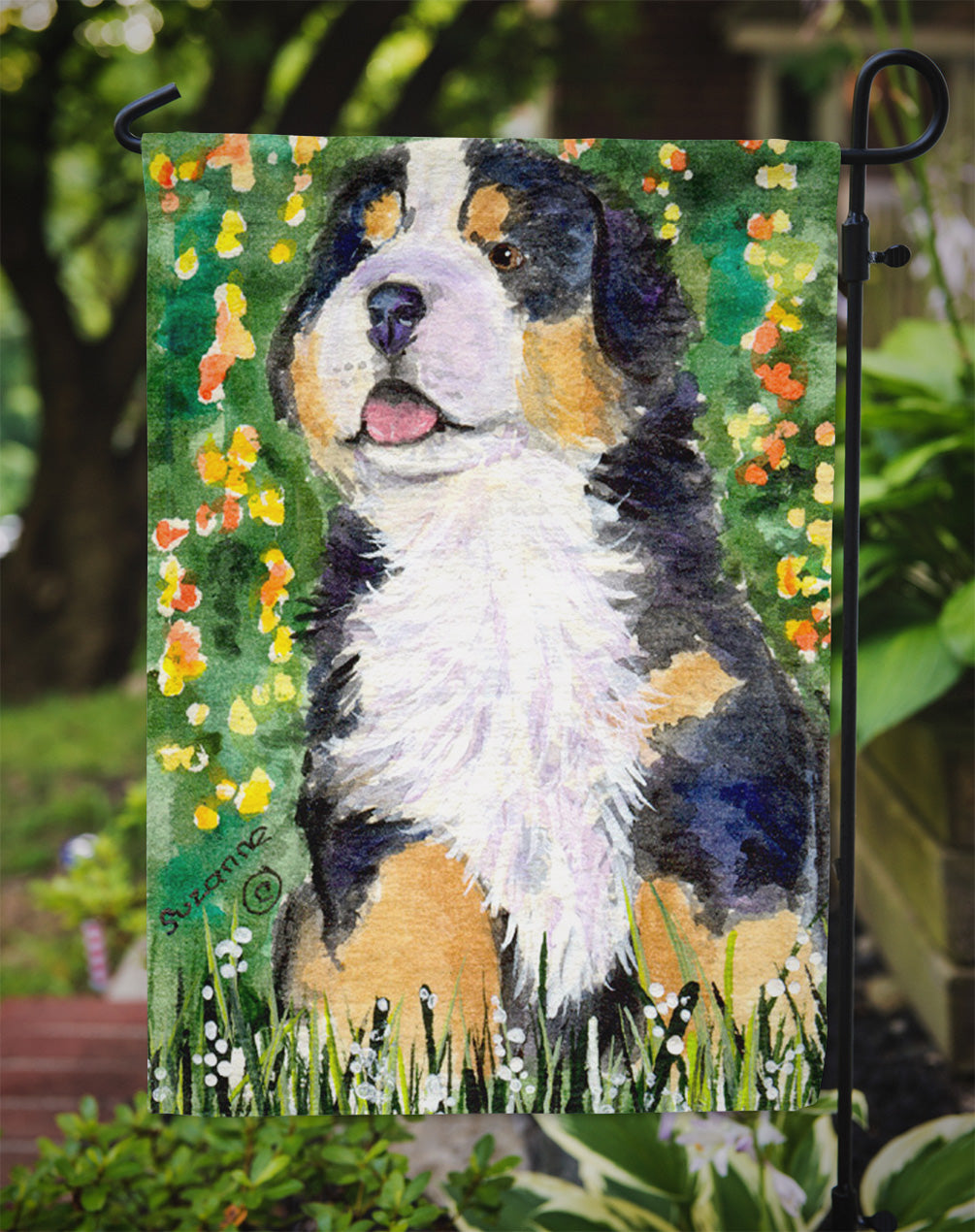 Bernese Mountain Dog Garden Flag Mailbox Decorative Yard Banner Outside Patio Artwork for Flower Beds, Garden Size, Multicolor