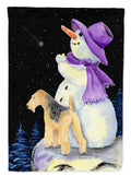 Snowman with Lakeland Terrier Garden Flag Mailbox Decorative Yard Banner Outside Patio Artwork for Flower Beds, Garden Size, Multicolor