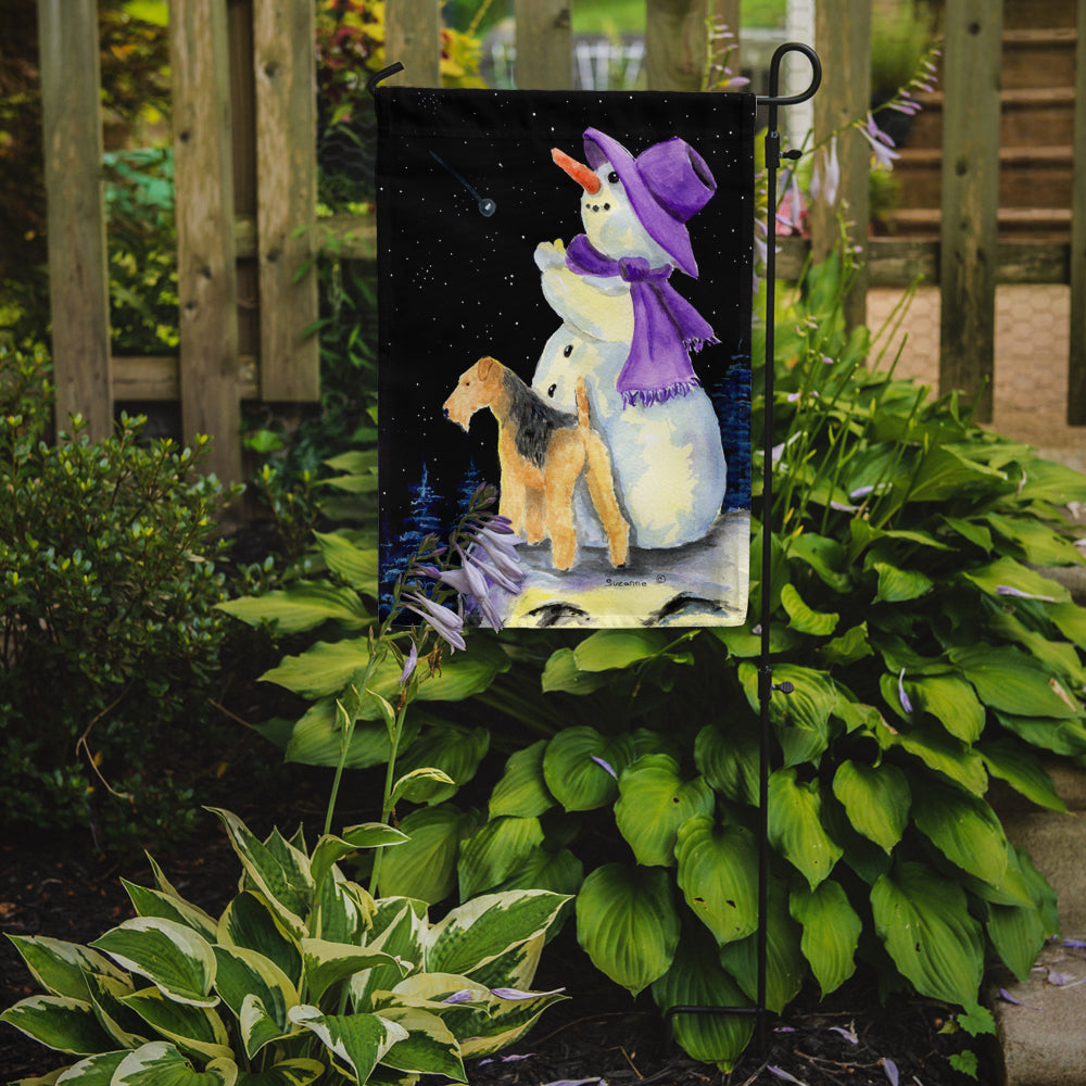 Snowman with Lakeland Terrier Garden Flag Mailbox Decorative Yard Banner Outside Patio Artwork for Flower Beds, Garden Size, Multicolor