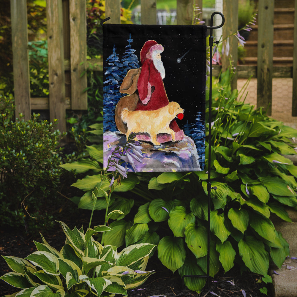 Santa Claus with Golden Retriever Garden Flag Mailbox Decorative Yard Banner Outside Patio Artwork for Flower Beds, Garden Size, Multicolor
