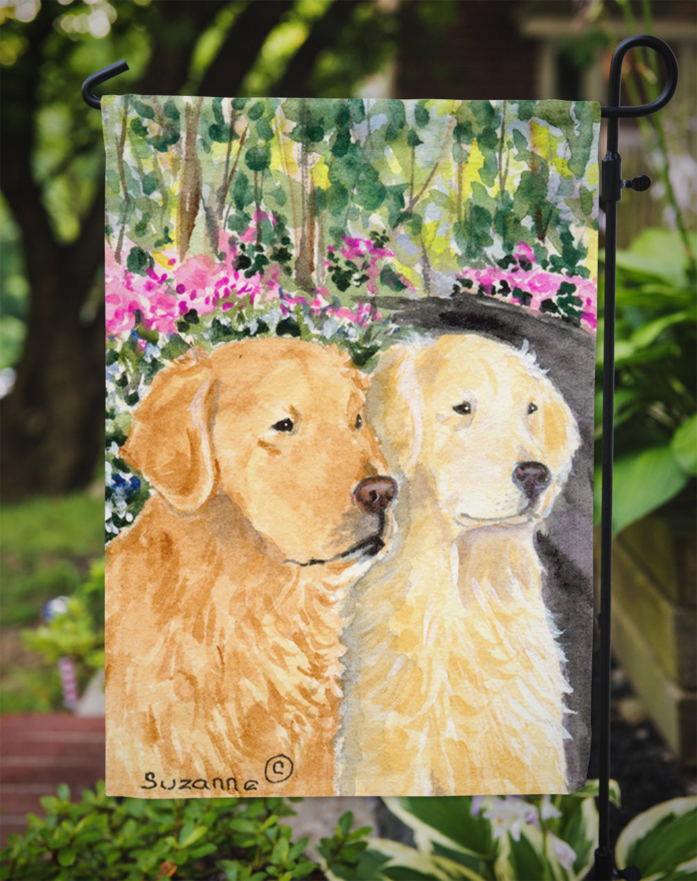 Golden Retriever Garden Flag Mailbox Decorative Yard Banner Outside Patio Artwork for Flower Beds, Garden Size, Multicolor