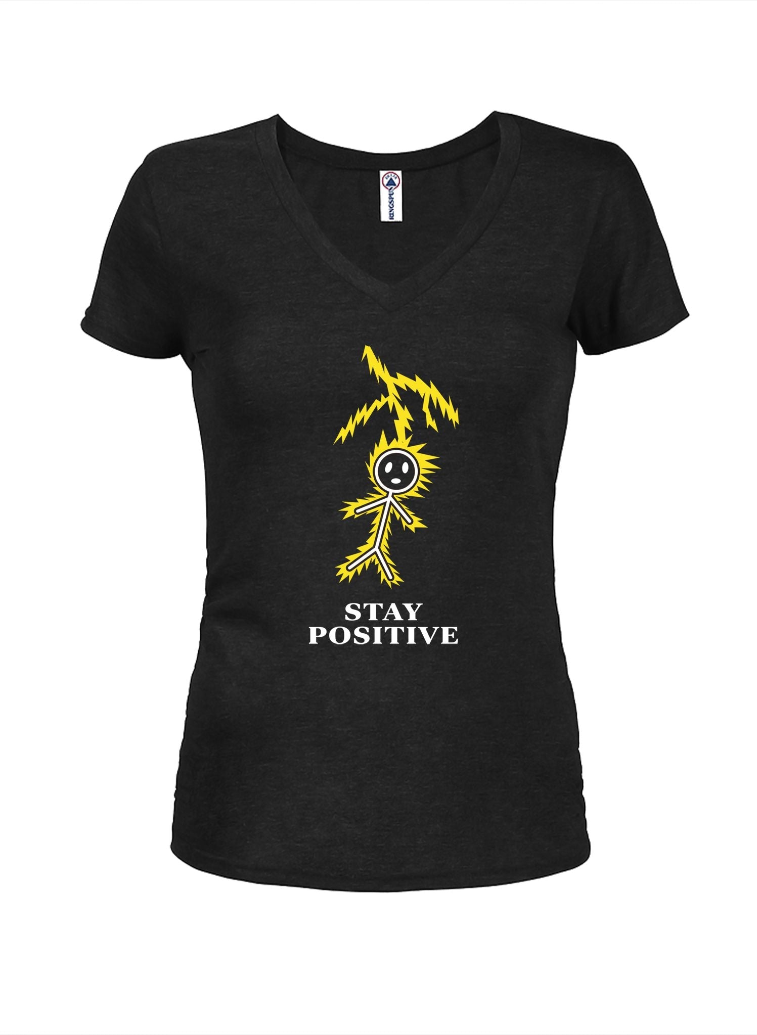Stay Positive Juniors V Neck T-Shirt