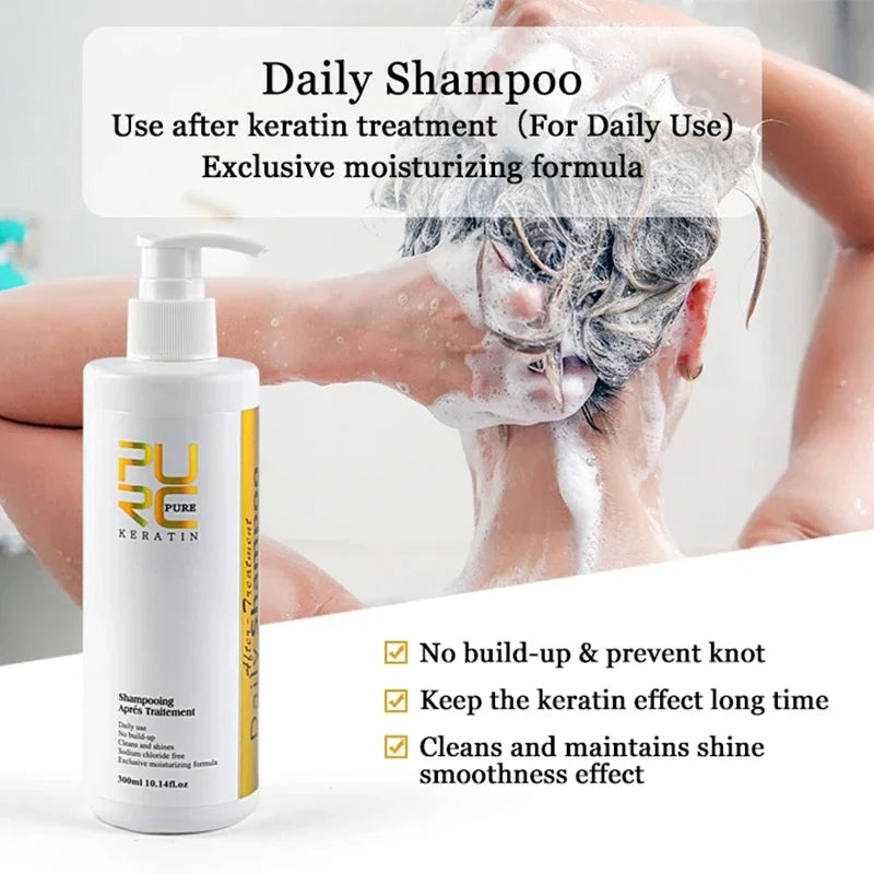 PURC Daily Shampoo Hair Scalp Cleaning Treatment Keratin Post-straightening Shampoo 300ml