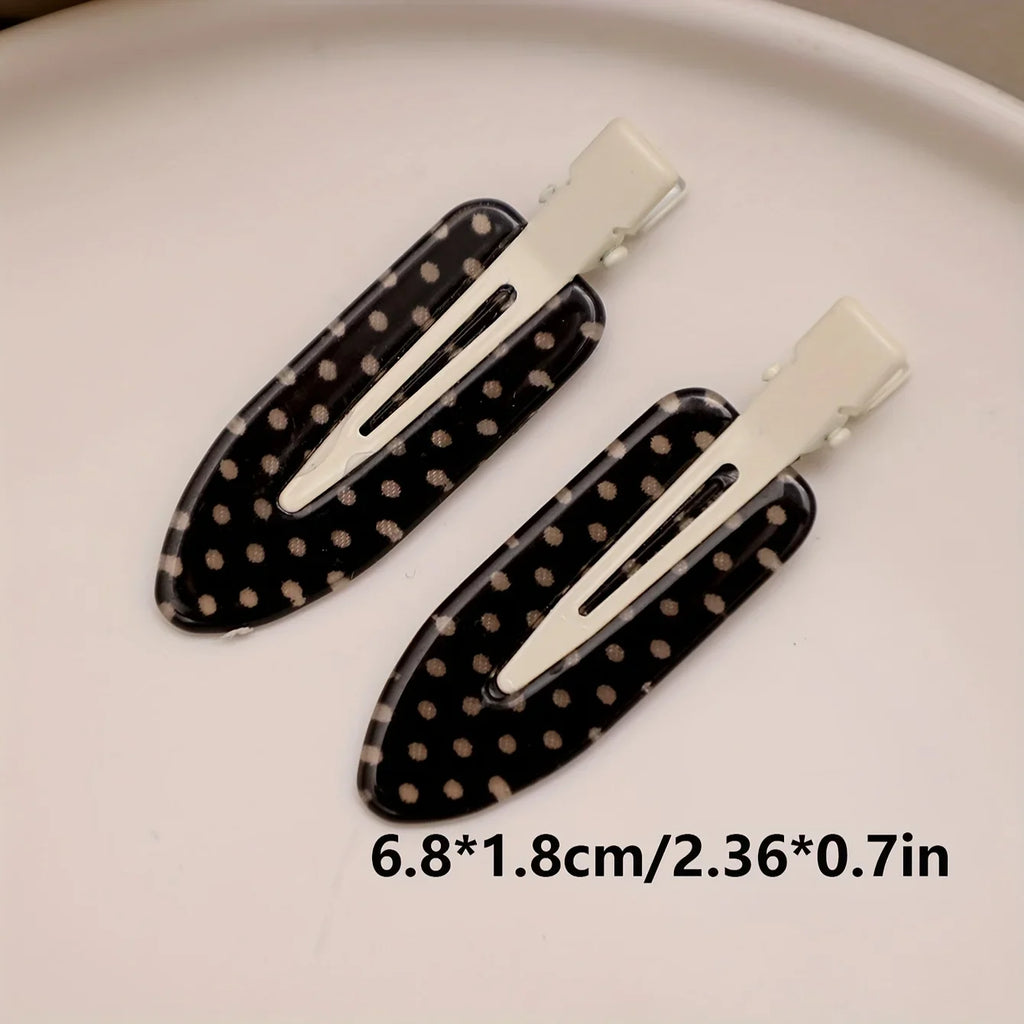 4 pieces/black and white acetic acid traceless hair clip acrylic duckbill clip sweet bangs hair clip hair clip