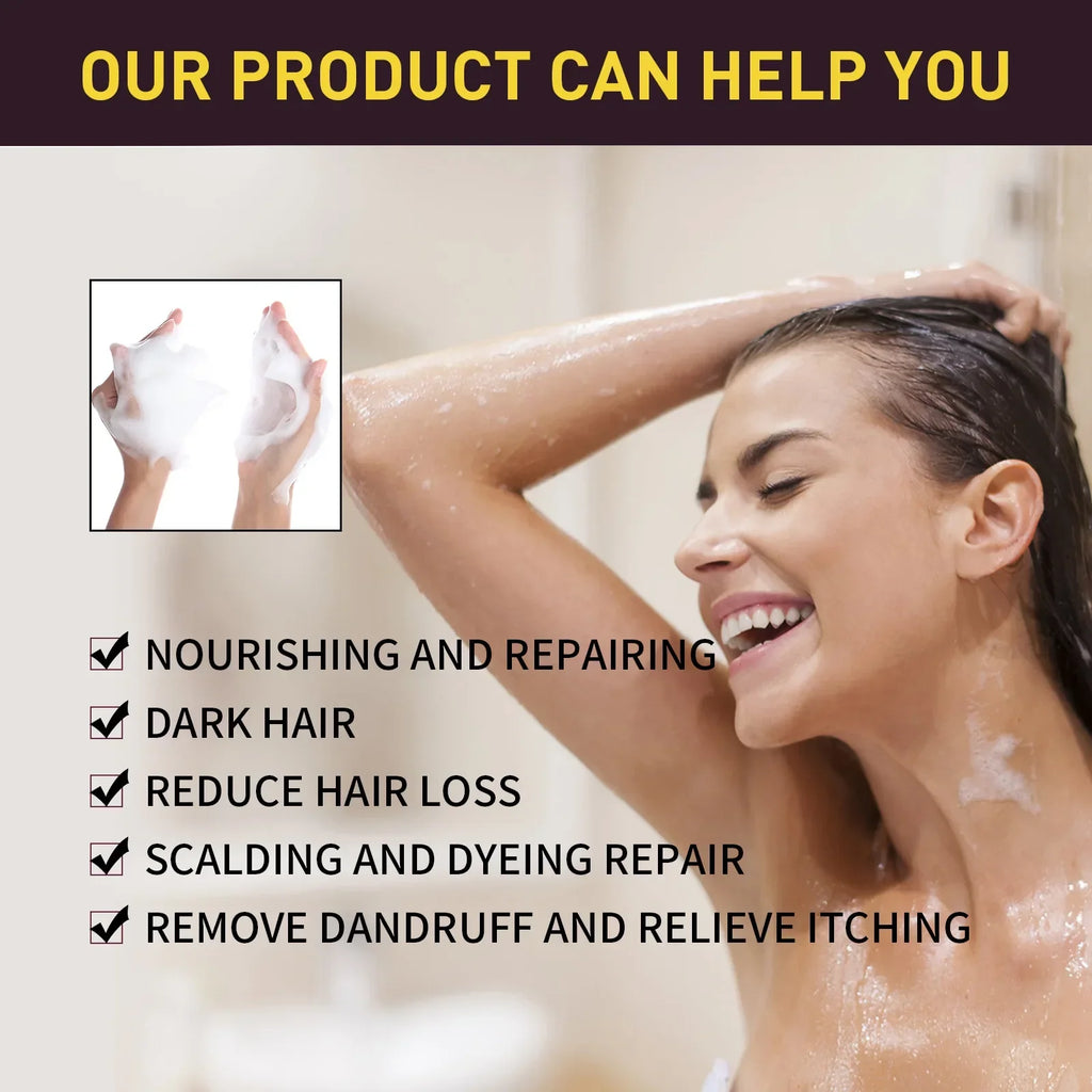 100ml Black Hair Shampoo 3 In1 Hair Dye Shampoo Repairing and Softening Shampoo Moisturizing Cleaning Hair Care for Women Men