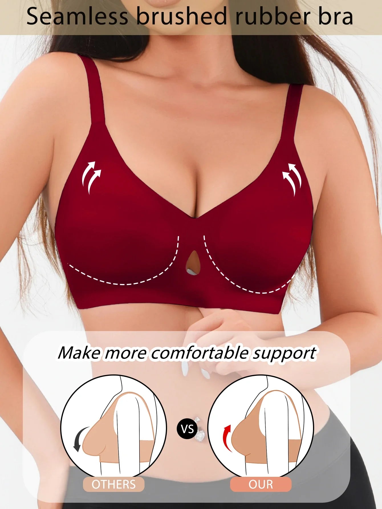 1pcs Soft Seamless Push Up 3/4 Cup Female Underwear Women's Bras Wireless  Sexy Bralette With Padded Comfortable Sexy Lingerie