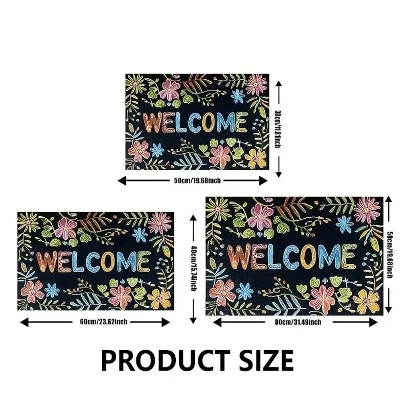 Merry Christmas Door Mat Printed Decoration Flannel Carpet Mat Door Mat Absorbent Foot Mat Small Foot Mat Machine Washable Decor