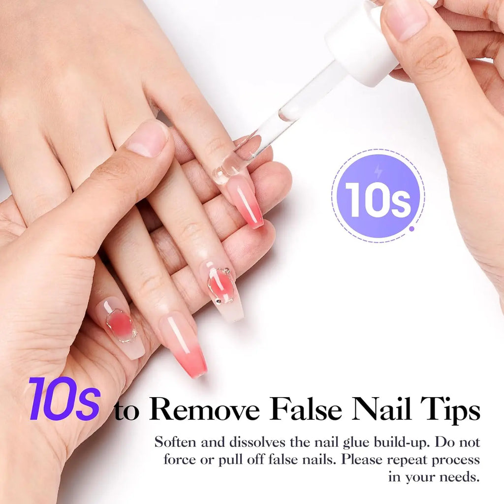 GELLEN Nail Glue Remover 40ml Gentle Formula UV Gel Removal Fake Tips Non Acetone Odorless Easy Debonder False Nails Glue Off