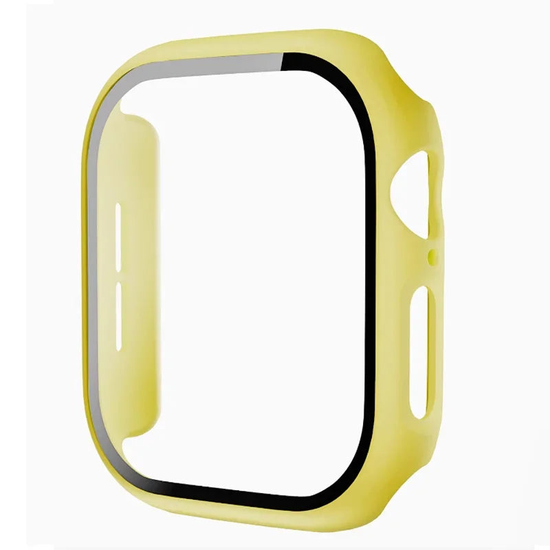 Tempered Glass+Case For Apple Watch 38-40mm 41mm 42mm 44mm 45mm 46mm Screen Protector Protective Cover iWatch 11 10 8 7 9 6 SE 5