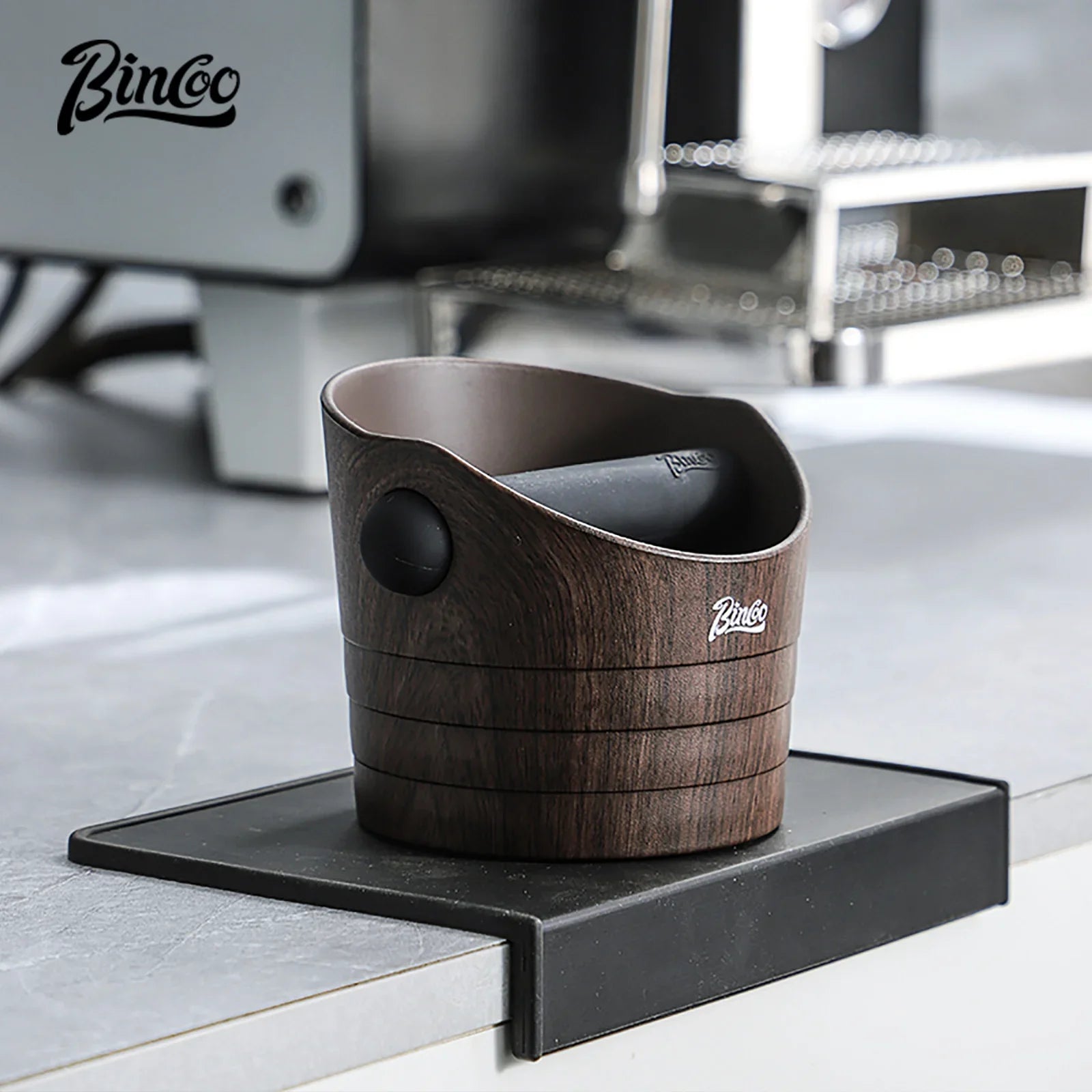 Bincoo Coffee Knock Box Espresso Grounds Container Anti Slip Espresso Dump Bin Grind Beveled Barista Goods Cafe Bar Accessories