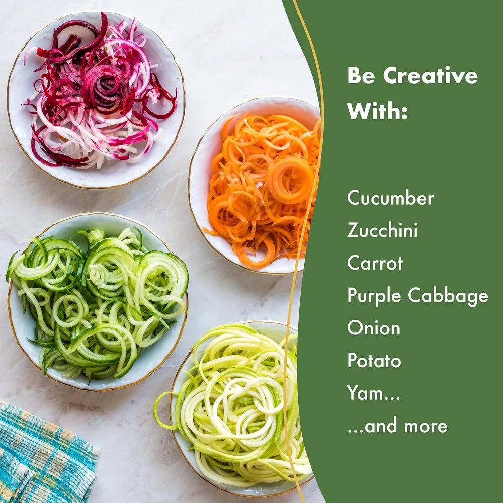 Stainless Steel Vegetable Spiralizer With 5 Blades Zucchini Noodle Maker