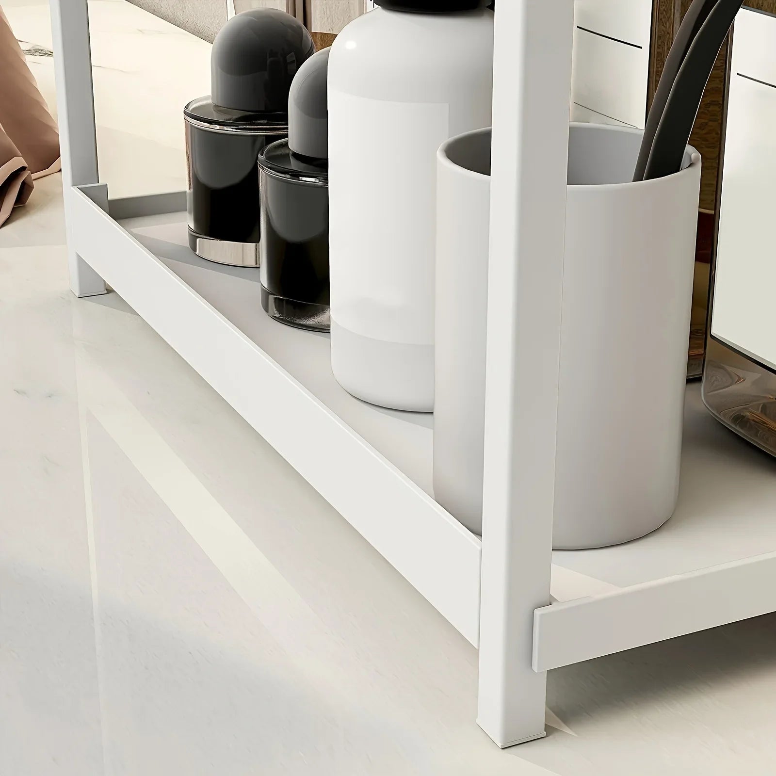 Bathroom Rack,Integrated Dressing Table,Double-layer Skin Care Stand,Cosmetics Organization Rack, Office and HomeCountertop