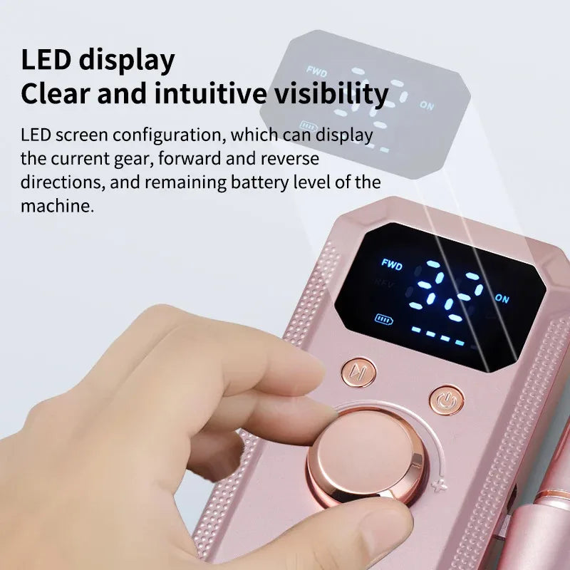 32000RPM Professional Rechargeable Electric Nail Drill Machine Kit Portable Cordless Nail File For Acrylic Gel Nails Remove