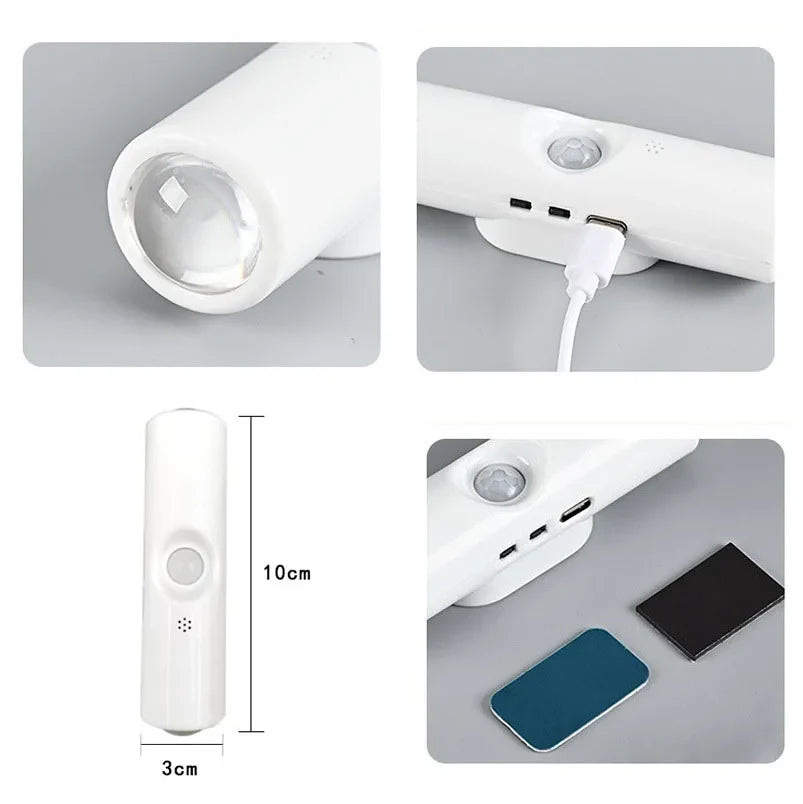 Double-head LED Night Light with Motion Sensor RGB Rechargeable Magnetic Wall Lamp Mood Ambient Light for Cabinet Hallway Stair