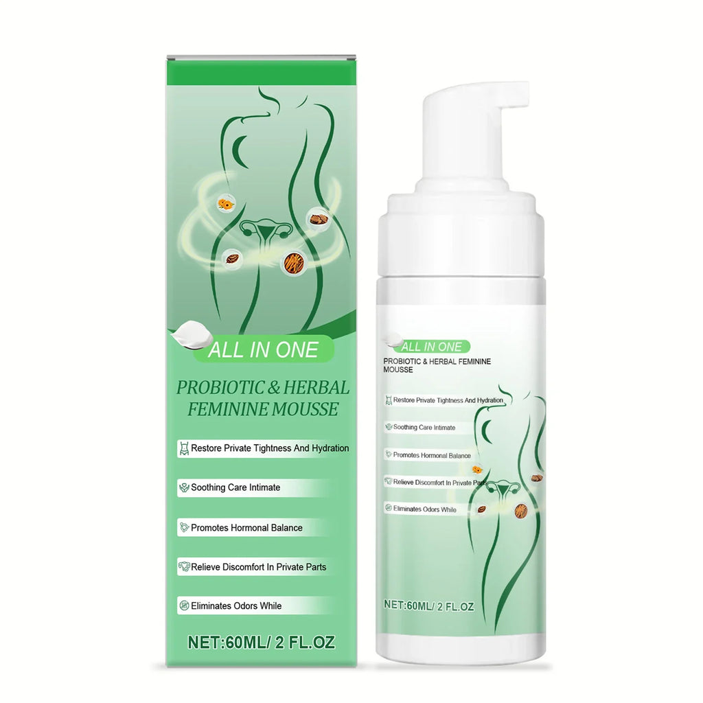 60ml Probiotics Herbal Female Intimate Hygiene Mousse Gentle Daily Wash Ph Balanced Gentle Daily Cleanse Comfort Irritation-Free