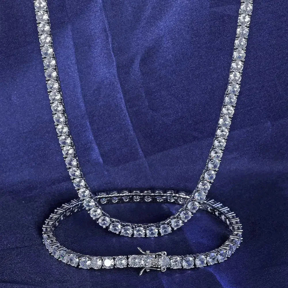 Tennis Necklace Link Chain Silver/Gold